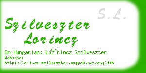 szilveszter lorincz business card